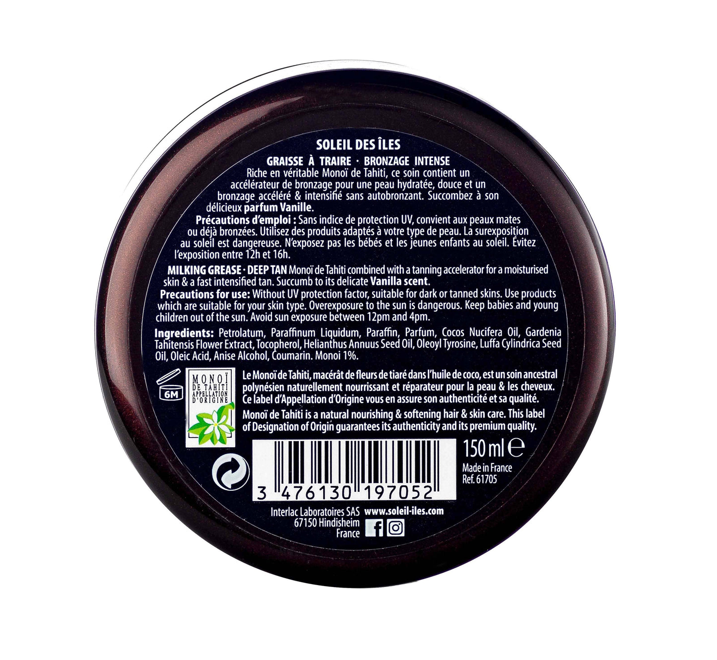 Soleil des Îles - Vanille tanning butter SPF 0 - Intensieve bruining met monoi de Tahiti