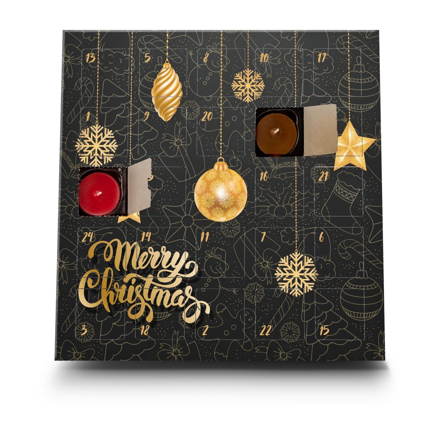 Romoscent Adventskalender – 24 Geurkaarsen – Theelichtjes – Kerstcadeau – Merry Christmas