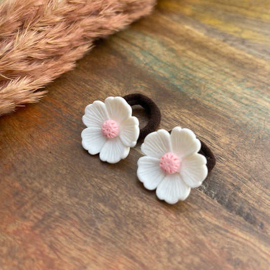 Handgemaakte elastiekjes Bloem - Set van 2
