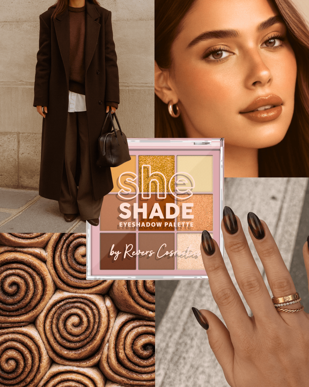 REVERS Cosmetics SHE SHADE Oogschaduw Palette 01 Classy Bronze – 9 Kleuren – Mat, Parel & Shimmer – 9 g