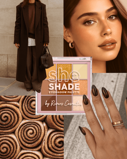 REVERS Cosmetics SHE SHADE Oogschaduw Palette 01 Classy Bronze – 9 Kleuren – Mat, Parel & Shimmer – 9 g