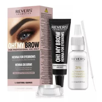 REVERS Cosmetics - Oh! My Brow 1.1 - Wenkbrauw Henna Graphite met Arganolie - Langdurige Kleuring