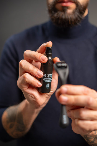 Odenson Baardgroeikit – Baardgroeiserum, Baardroller & Cleaner – Complete Baardverzorgingsset voor Mannen