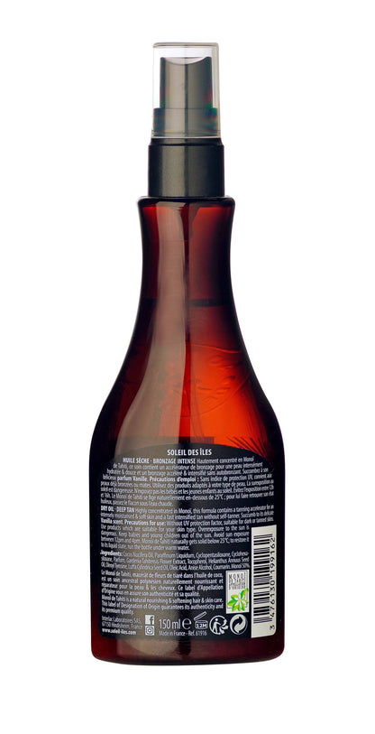 Soleil des Îles - Droge Olie Vanille SPF 0 – Tanversneller – 150 ml – Zonneolie met Monoï de Tahiti