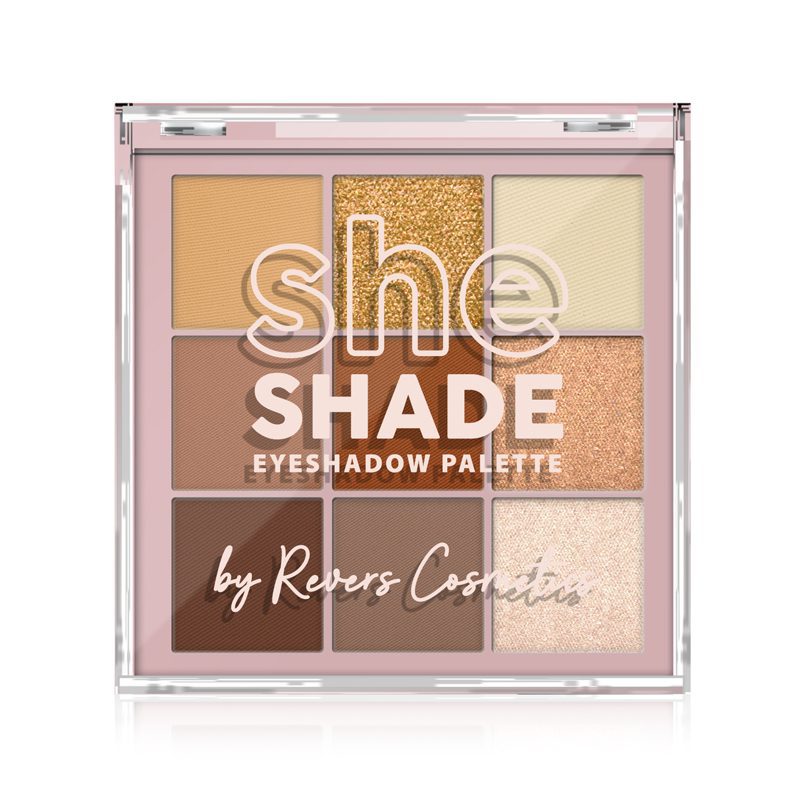 REVERS Cosmetics SHE SHADE Oogschaduw Palette 01 Classy Bronze – 9 Kleuren – Mat, Parel & Shimmer – 9 g