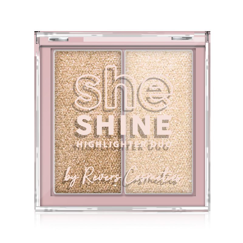 REVERS Cosmetics SHE SHINE Highlighter Duo 04 Heat Haze – 7,2 g – Warme Glow Highlighter Duo