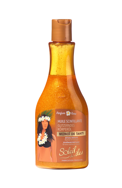 Soleil des Îles - Glinsterende Olie met Tiaré Geur – 150 ml – Tan Booster SPF 0 – Shimmering Dry Oil
