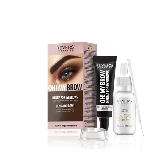 REVERS Cosmetics - Oh! My Brow 3.0 - Wenkbrauw Henna Donkerbruin met Arganolie