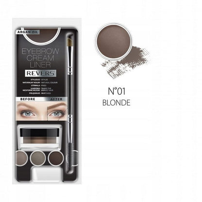REVERS Cosmetics Eyebrow Cream Liner – Blonde – 8 ml – Wenkbrauwpomade met Arganolie inclusief Penseel & Borsteltje