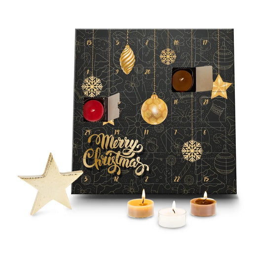 Romoscent Adventskalender – 24 Geurkaarsen – Theelichtjes – Kerstcadeau – Merry Christmas