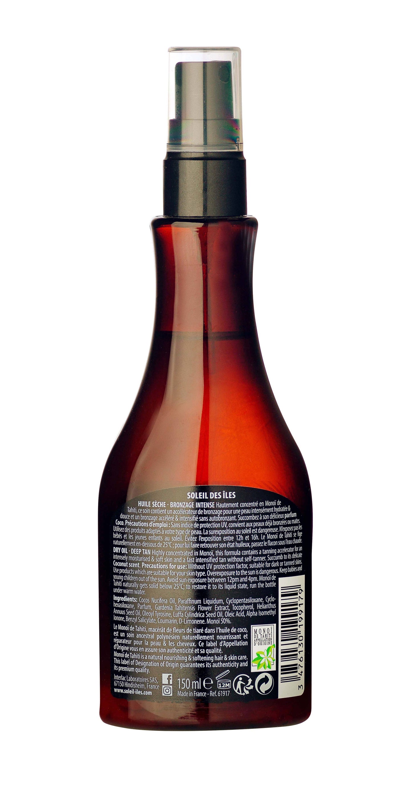 Soleil des Îles - Coconut Dry Oil SPF 0 - Tanversneller met 50% Tahitiaanse Monoi