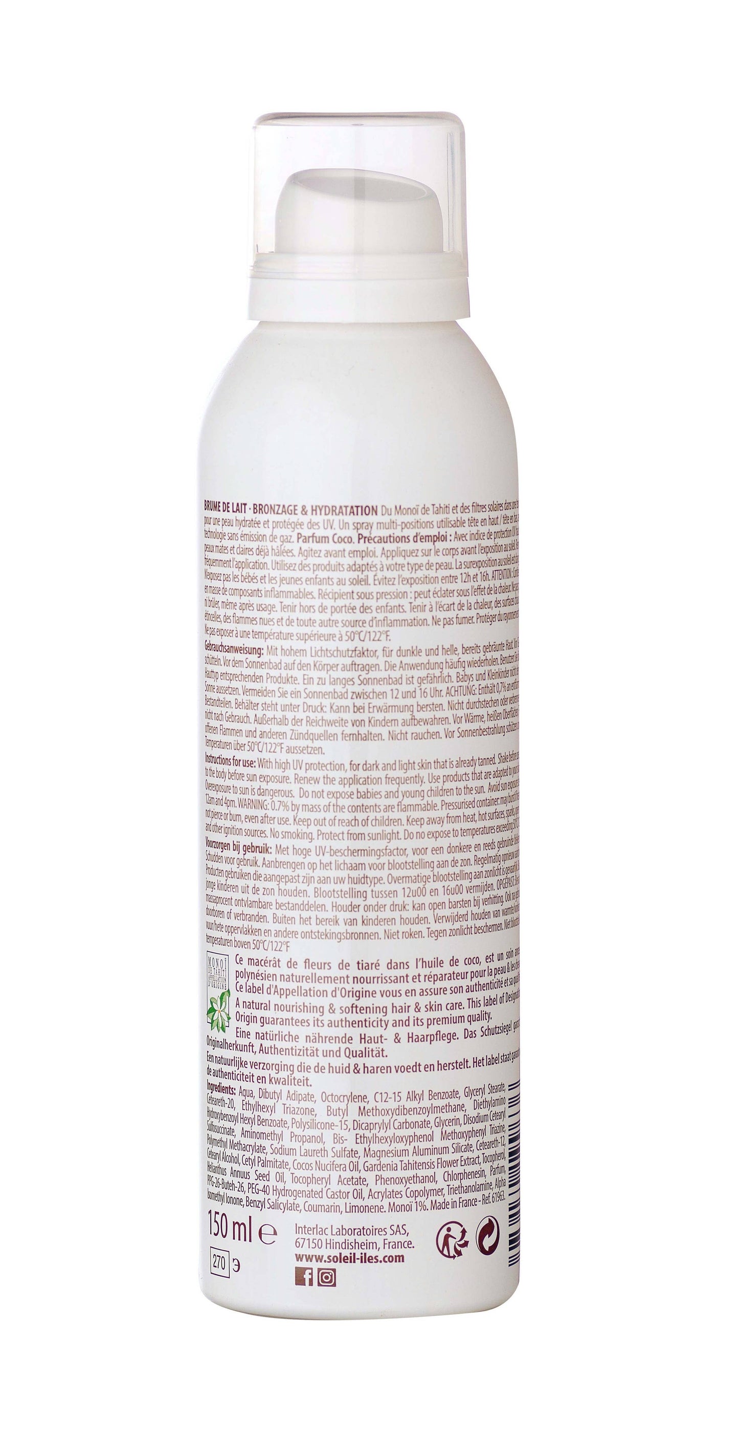 Soleil des Îles - Melkspray met kokosgeur SPF 30