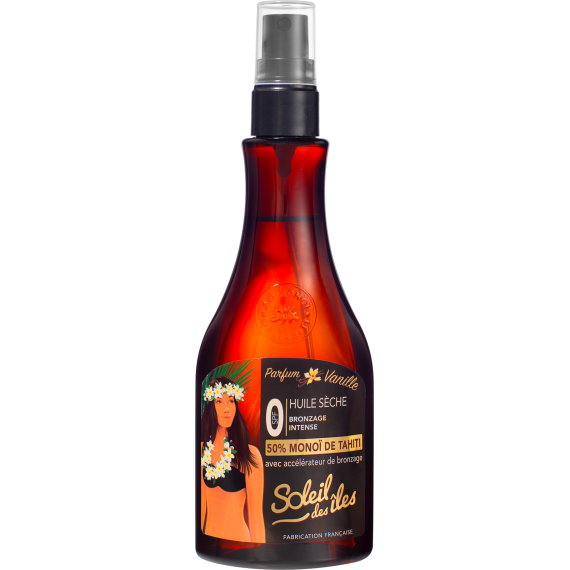 Soleil des Îles - Droge Olie Vanille SPF 0 – Tanversneller – 150 ml – Zonneolie met Monoï de Tahiti