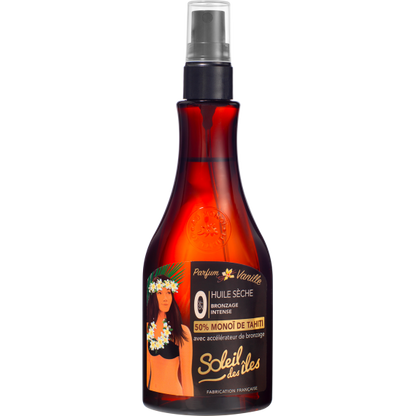Soleil des Îles - Droge Olie Vanille SPF 0 – Tanversneller – 150 ml – Zonneolie met Monoï de Tahiti