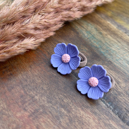 Handgemaakte elastiekjes Bloem - Set van 2