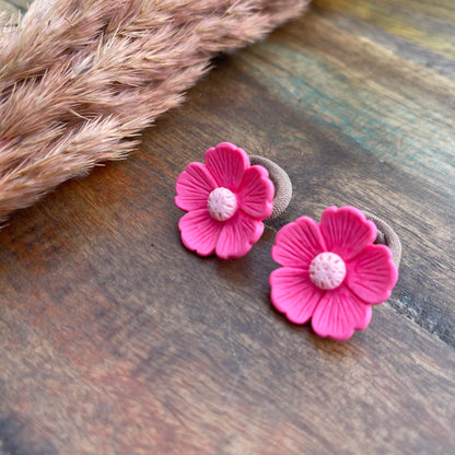 Handgemaakte elastiekjes Bloem - Set van 2